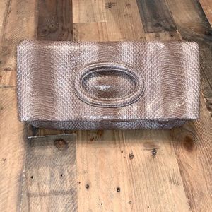 Danielle Nicole Tan Faux Snakeskin Clutch